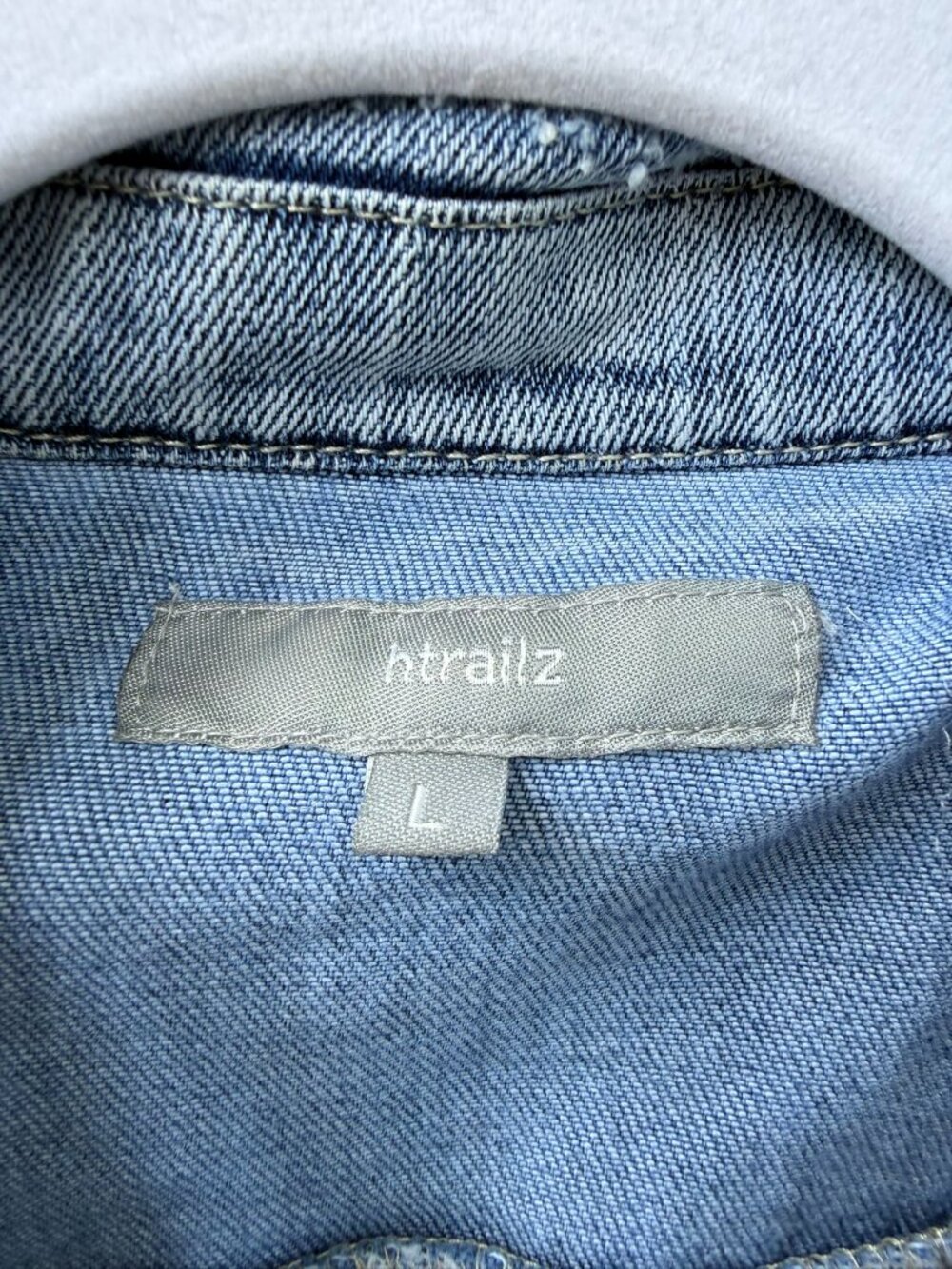 h-trailz Monogram Back Panel Denim Jacket Size Large - Picture 3 of 4